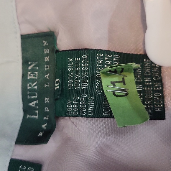 LAUREN RALPH LAUREN Pale Blue White Pinstripe Silk Shelter Island Pants Trousers - Picture 3 of 16